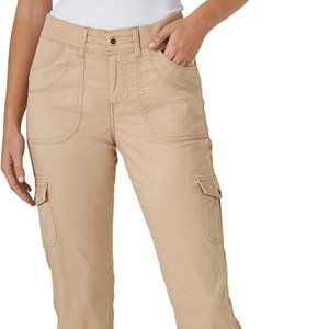 LEE Women's Relaxed-Fit Mid Rise Knit-Waist Cargo Capri Pant Size 18 Medium NWOT